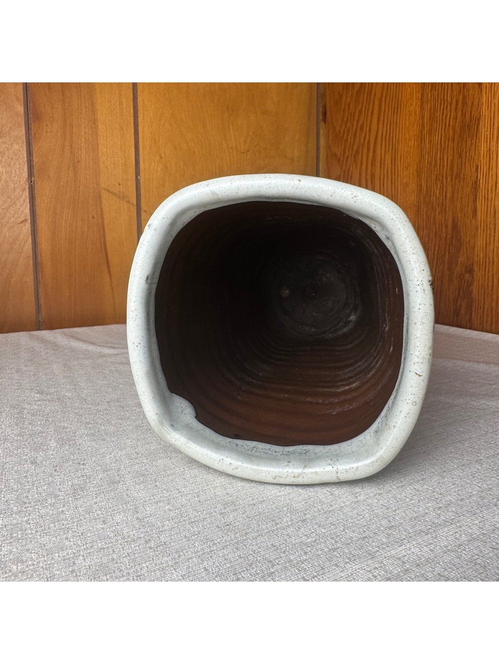 Vintage Studio Pottery Vase Black White Abstract Ceramic 10 Inch - Picture 5 of 8